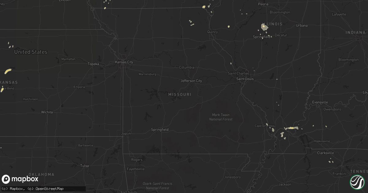 Hail map in Missouri on August 28, 2014