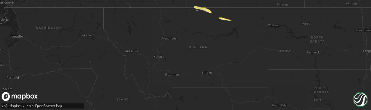 Hail map in Montana on August 28, 2014