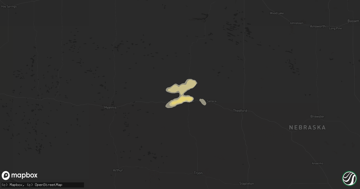 Hail map in Mullen, NE on August 28, 2014