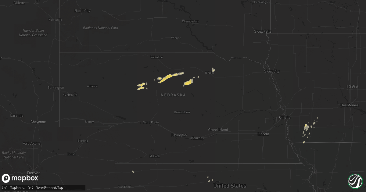 Hail map in Nebraska on August 28, 2014