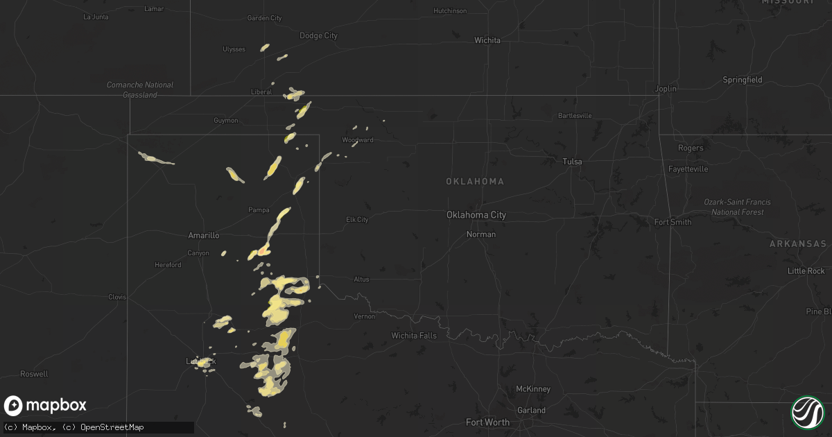 Hail map in Oklahoma on August 28, 2014