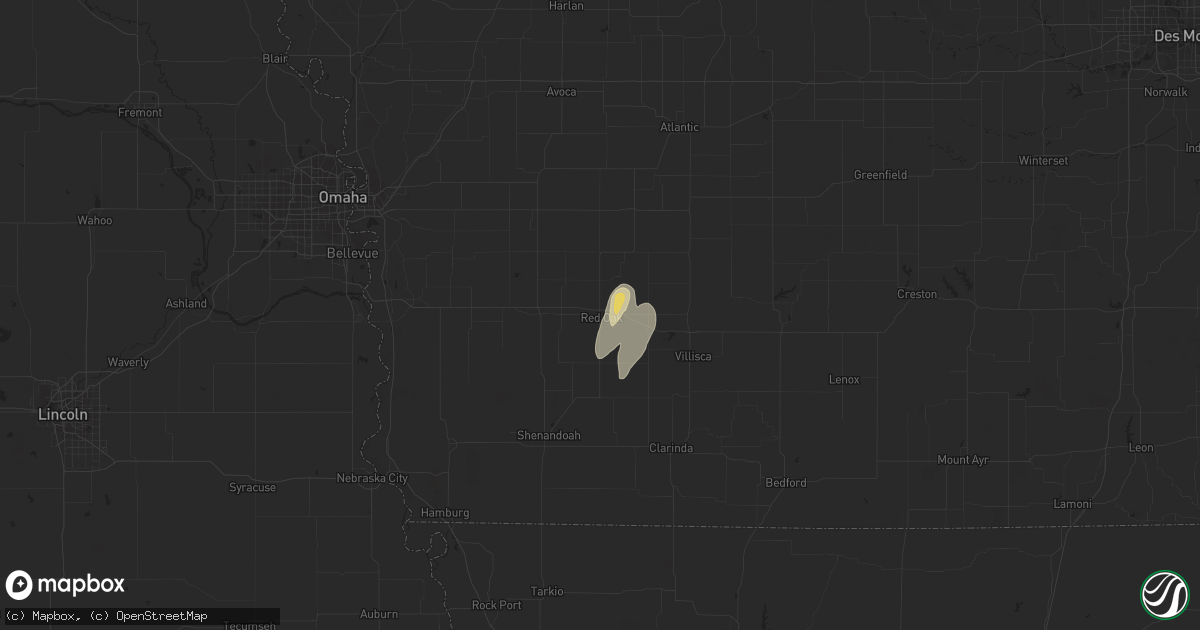 Hail map in Red Oak, IA on August 28, 2014