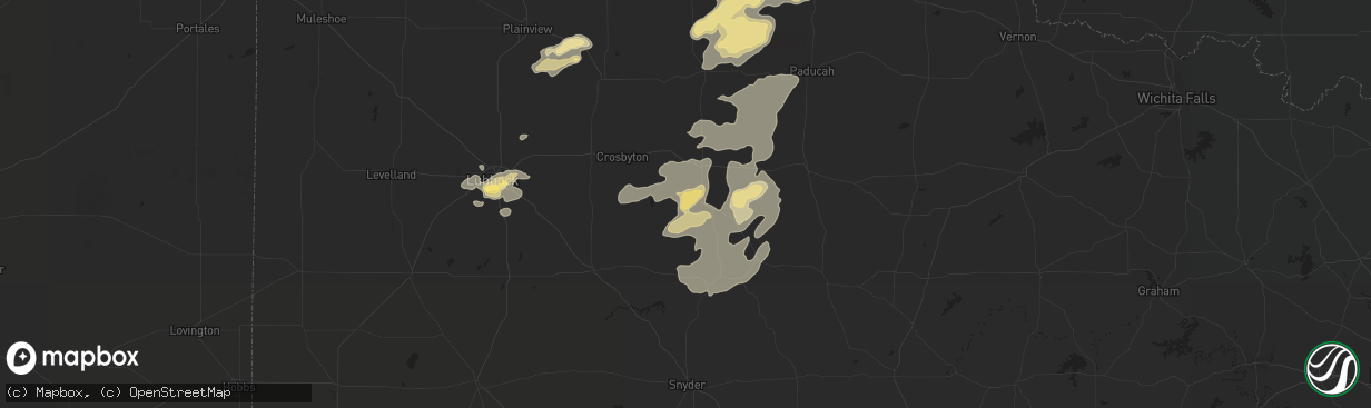 Hail map in Spur, TX on August 28, 2014