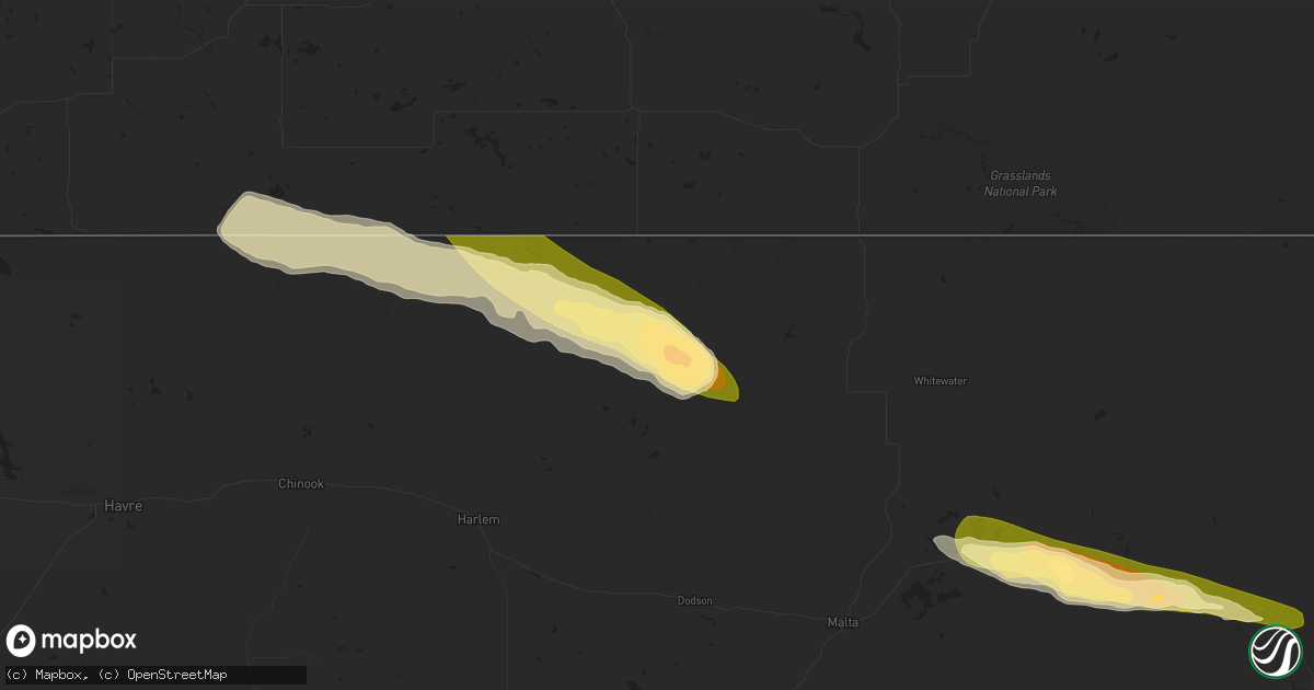 Hail map in Turner, MT on August 28, 2014