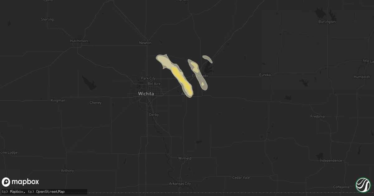 Hail map in Augusta, KS on August 28, 2015