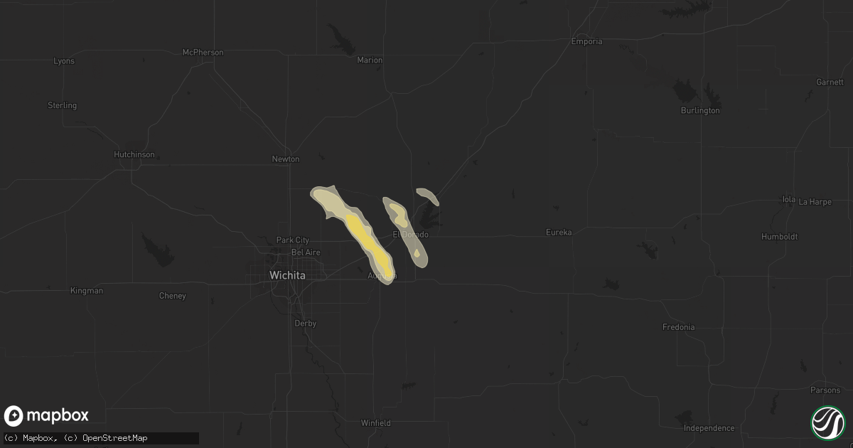 Hail map in El Dorado, KS on August 28, 2015
