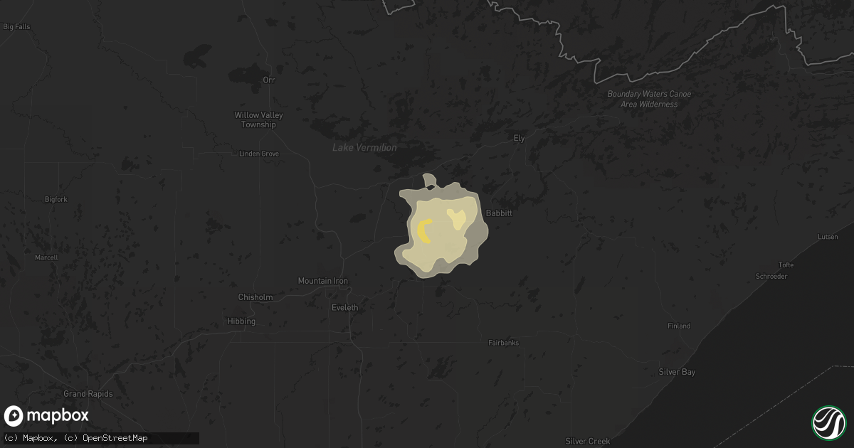 Hail map in Embarrass, MN on August 28, 2015