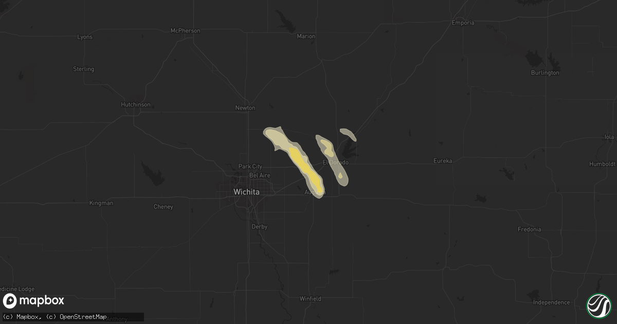 Hail map in Towanda, KS on August 28, 2015