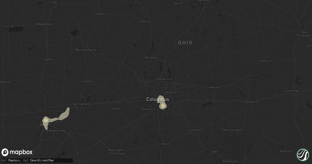 Hail map in Columbus, OH on August 28, 2016