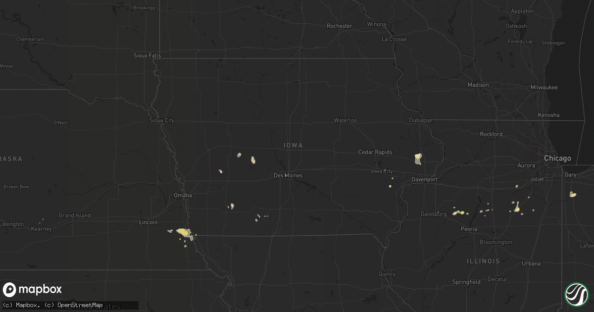 Hail map in Iowa on August 28, 2016