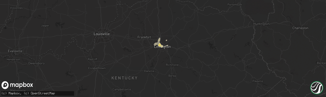 Hail map in Lexington, KY on August 28, 2016