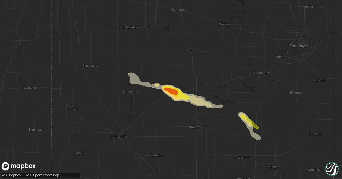 Hail map in Logansport, IN on August 28, 2016
