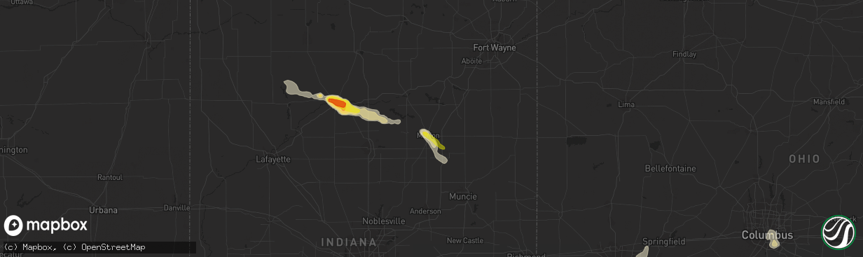 Hail map in Marion, IN on August 28, 2016