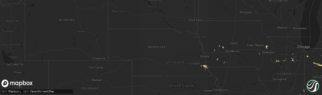 Hail map in Nebraska on August 28, 2016