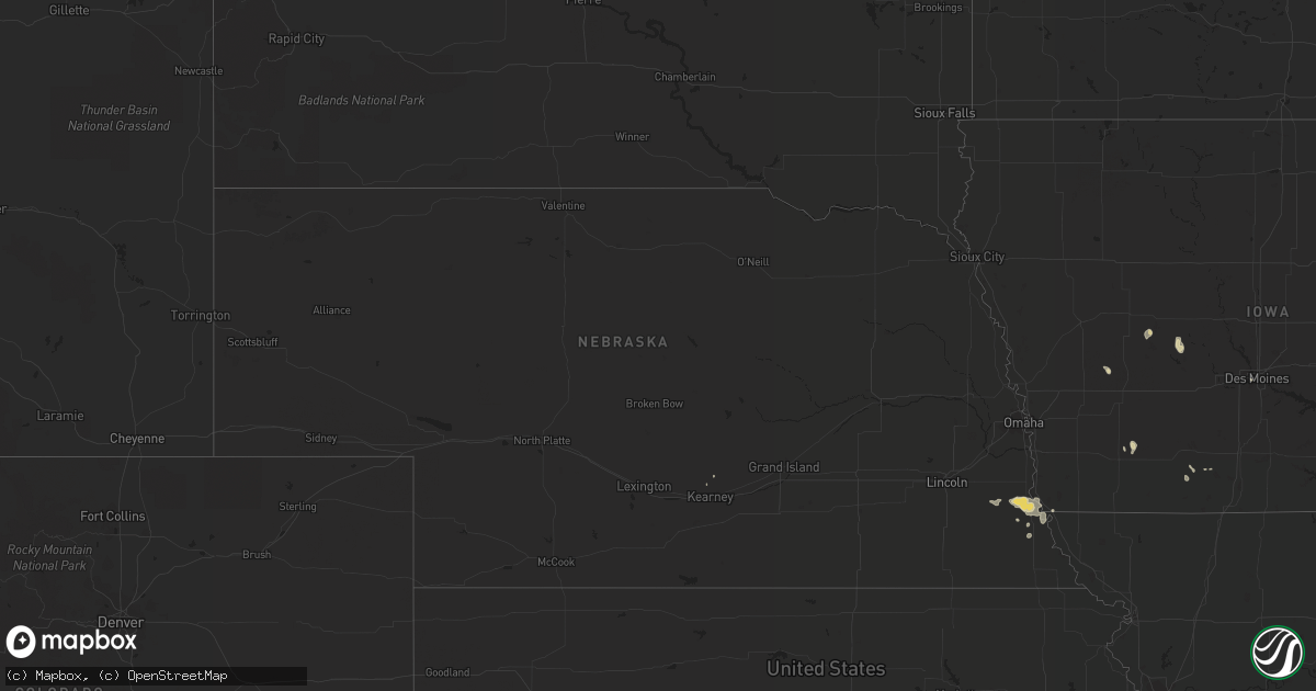 Hail map in Nebraska on August 28, 2016