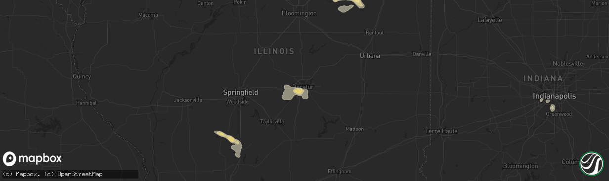 Hail map in Decatur, IL on August 28, 2017