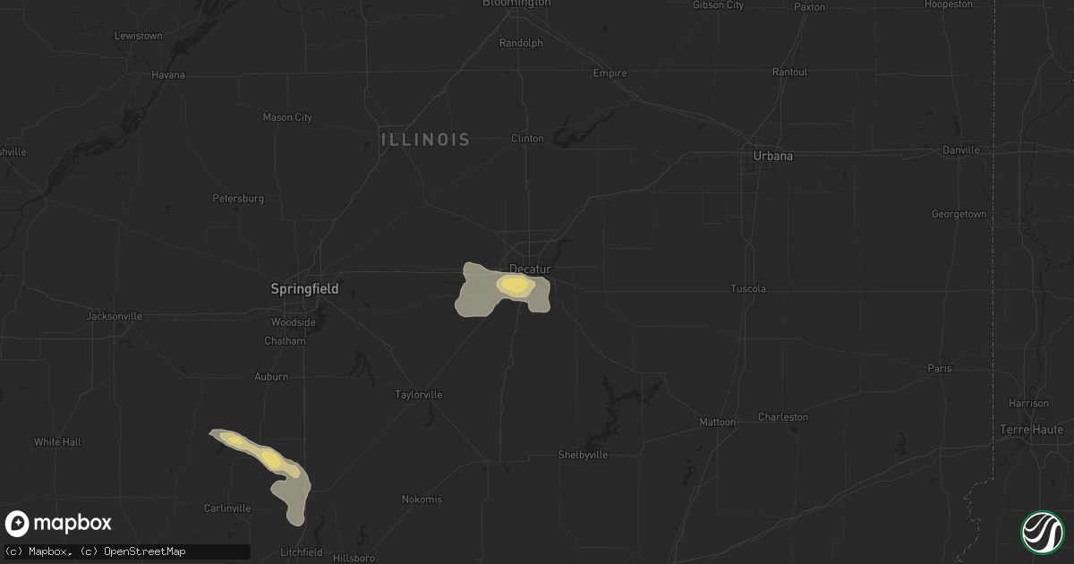 Hail map in Decatur, IL on August 28, 2017