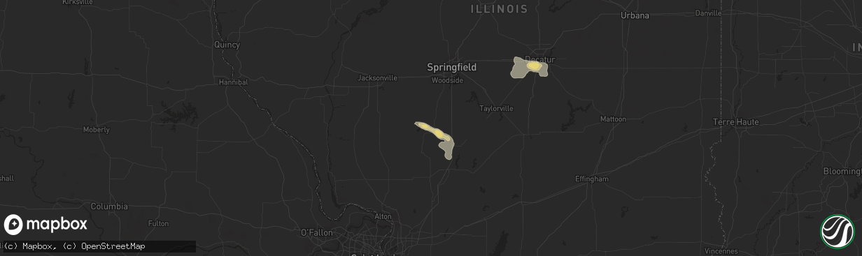 Hail map in Girard, IL on August 28, 2017