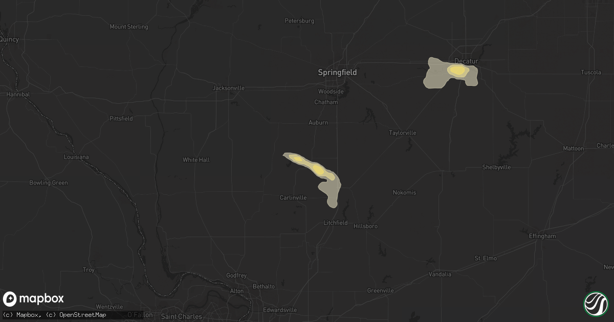 Hail map in Girard, IL on August 28, 2017