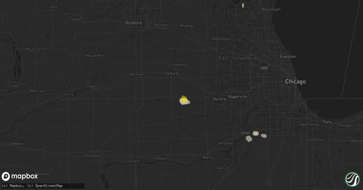 Hail map in Hinckley, IL on August 28, 2017