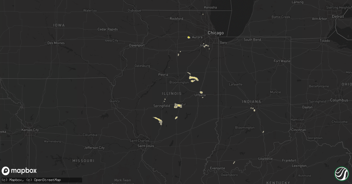 Hail map in Illinois on August 28, 2017
