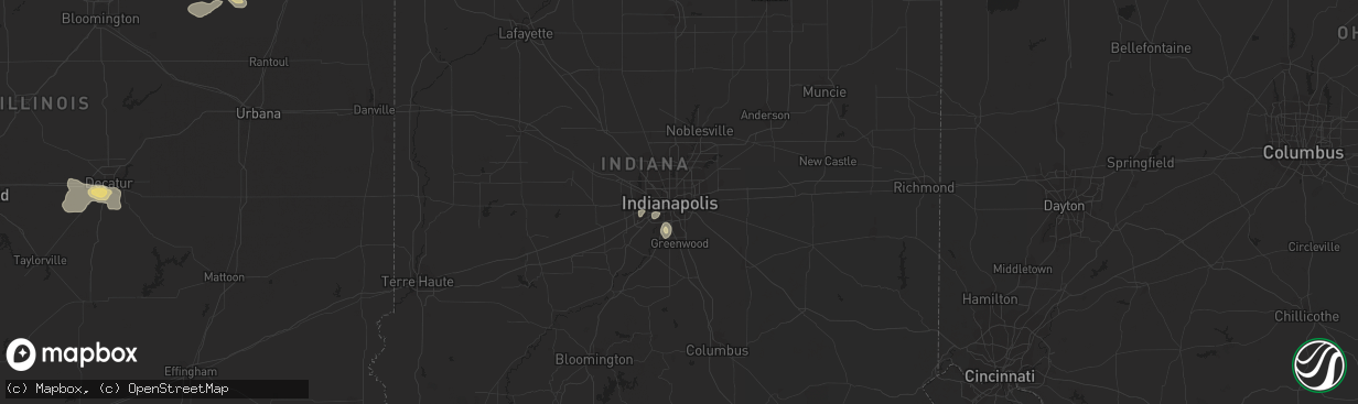 Hail map in Indianapolis, IN on August 28, 2017