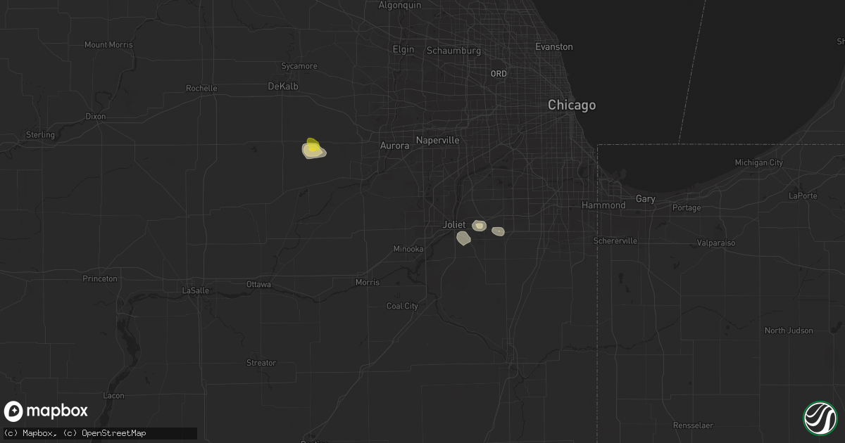 Hail map in Joliet, IL on August 28, 2017