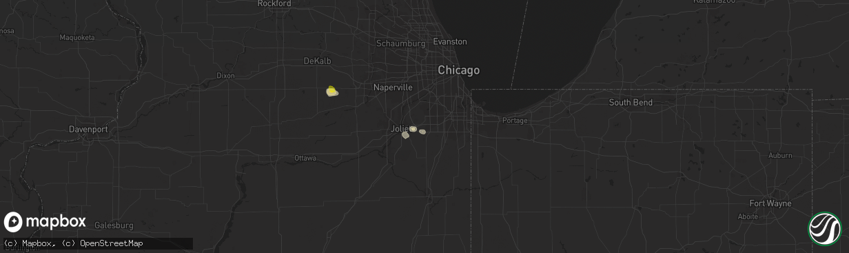 Hail map in Mokena, IL on August 28, 2017