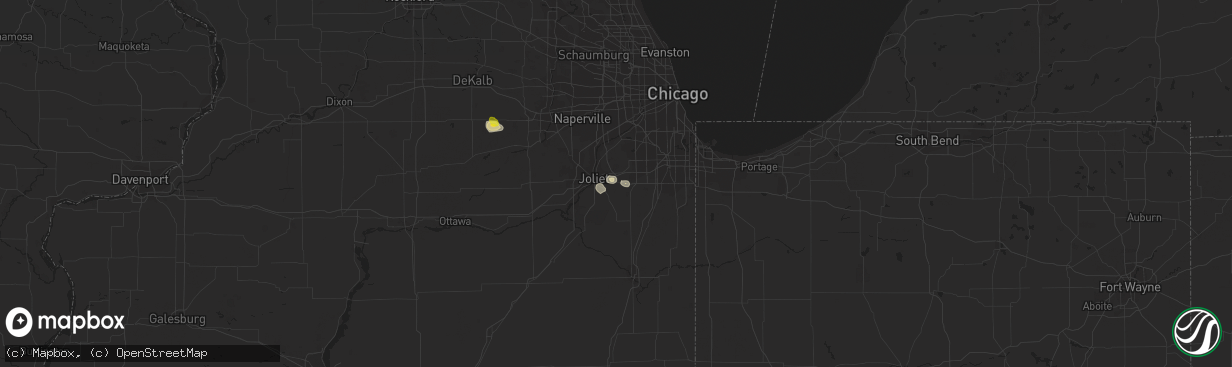 Hail map in New Lenox, IL on August 28, 2017