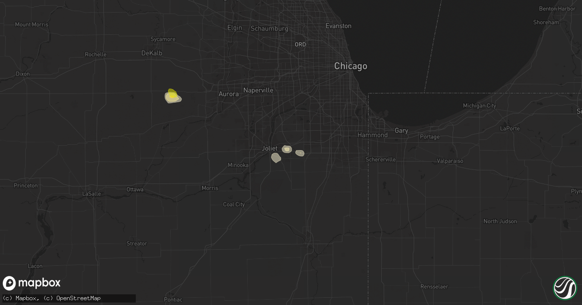 Hail map in New Lenox, IL on August 28, 2017