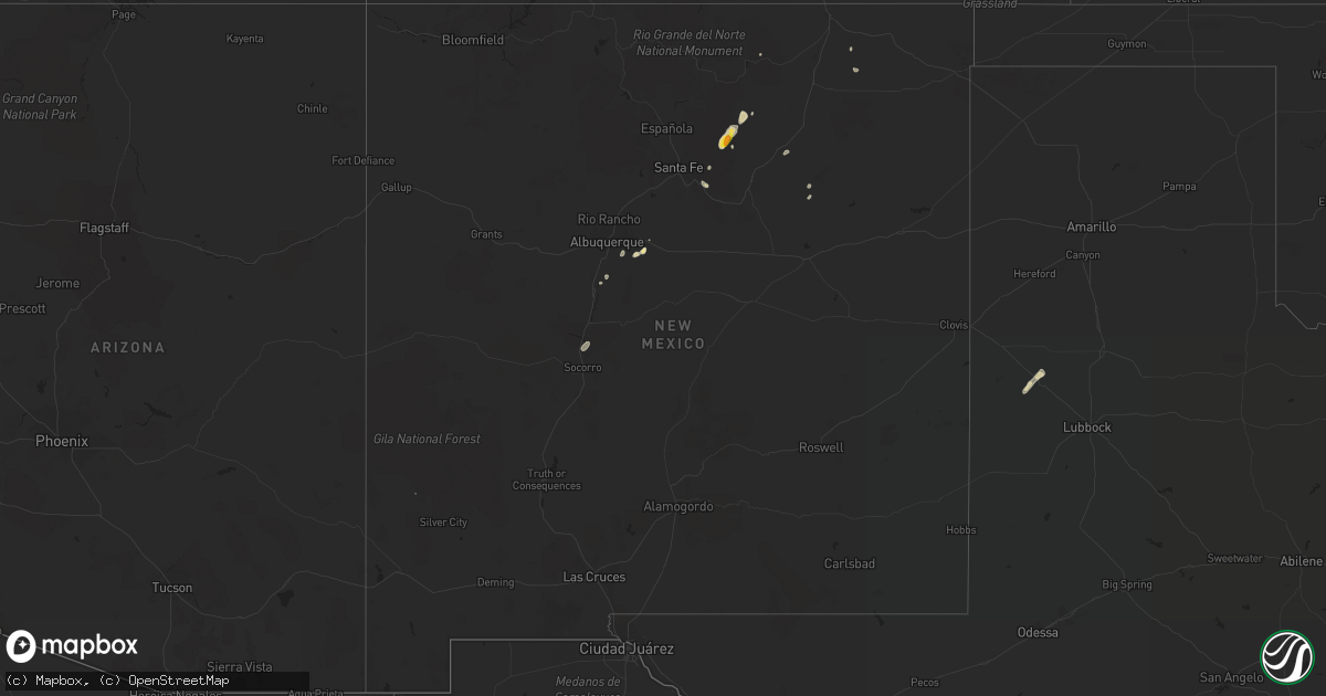 Hail map in New Mexico on August 28, 2017