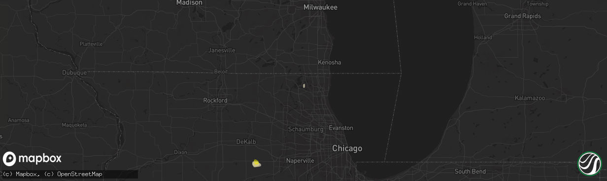 Hail map in Round Lake, IL on August 28, 2017