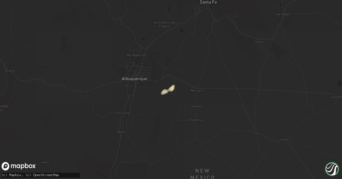 Hail map in Tijeras, NM on August 28, 2017