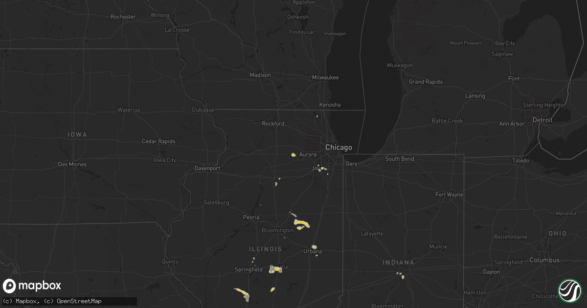 Hail map on August 28, 2017
