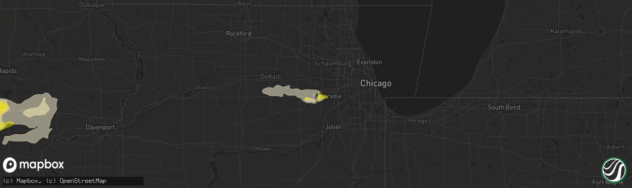 Hail map in Aurora, IL on August 28, 2018