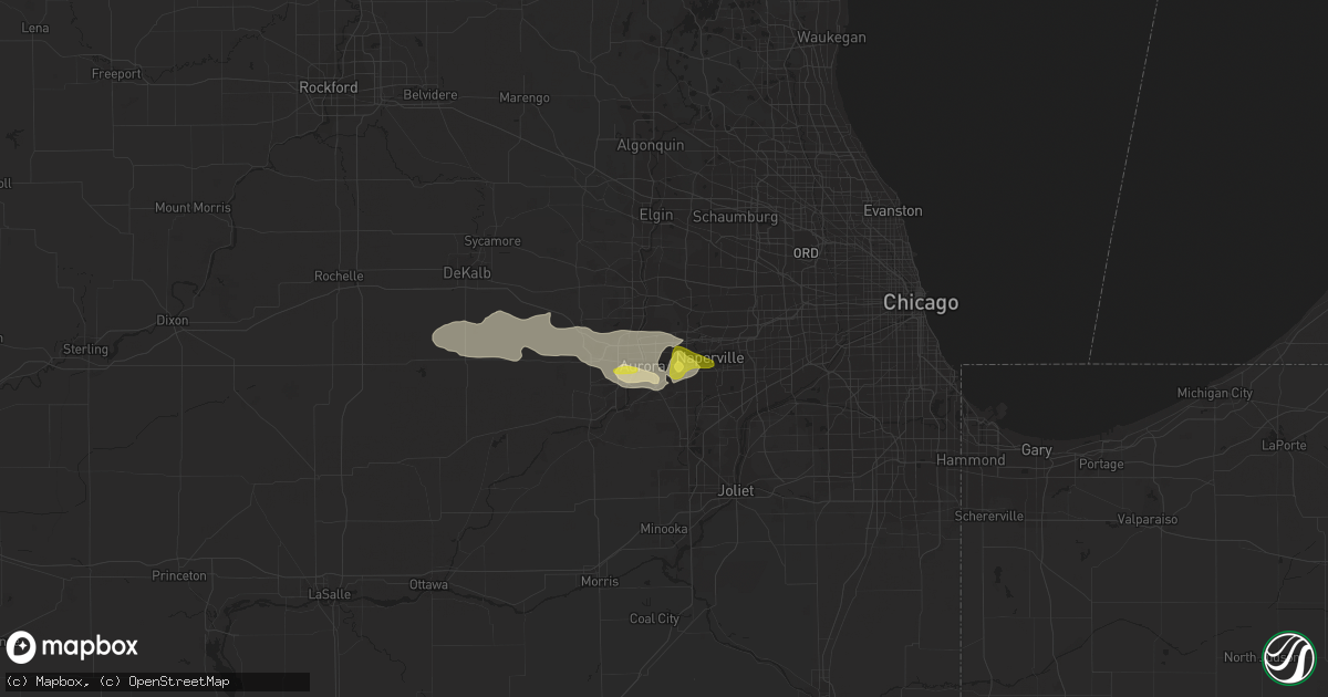 Hail map in Aurora, IL on August 28, 2018