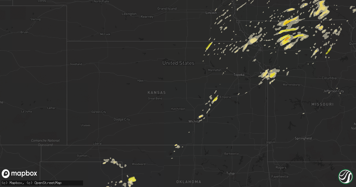 Hail map in Kansas on August 28, 2018