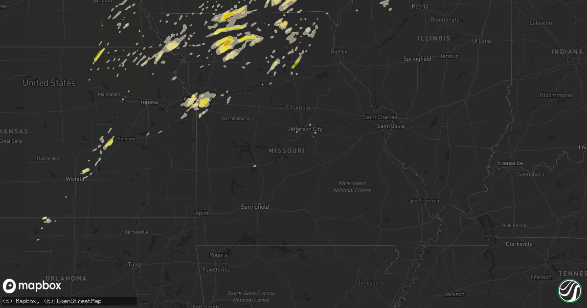 Hail map in Missouri on August 28, 2018