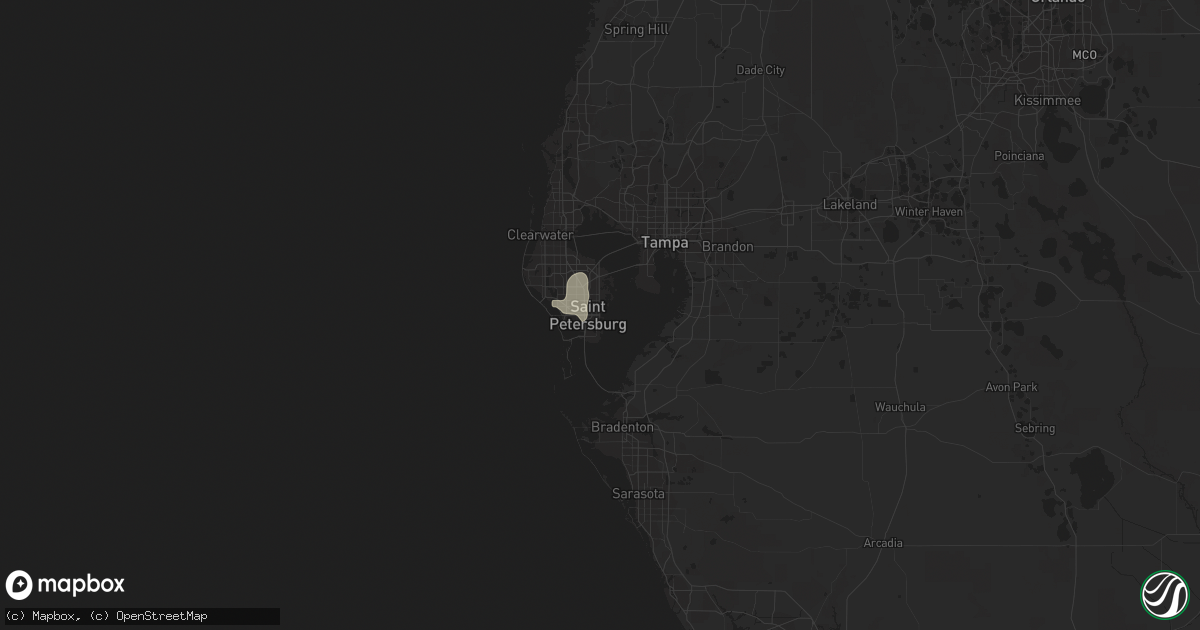 Hail map in Saint Petersburg, FL on August 28, 2018
