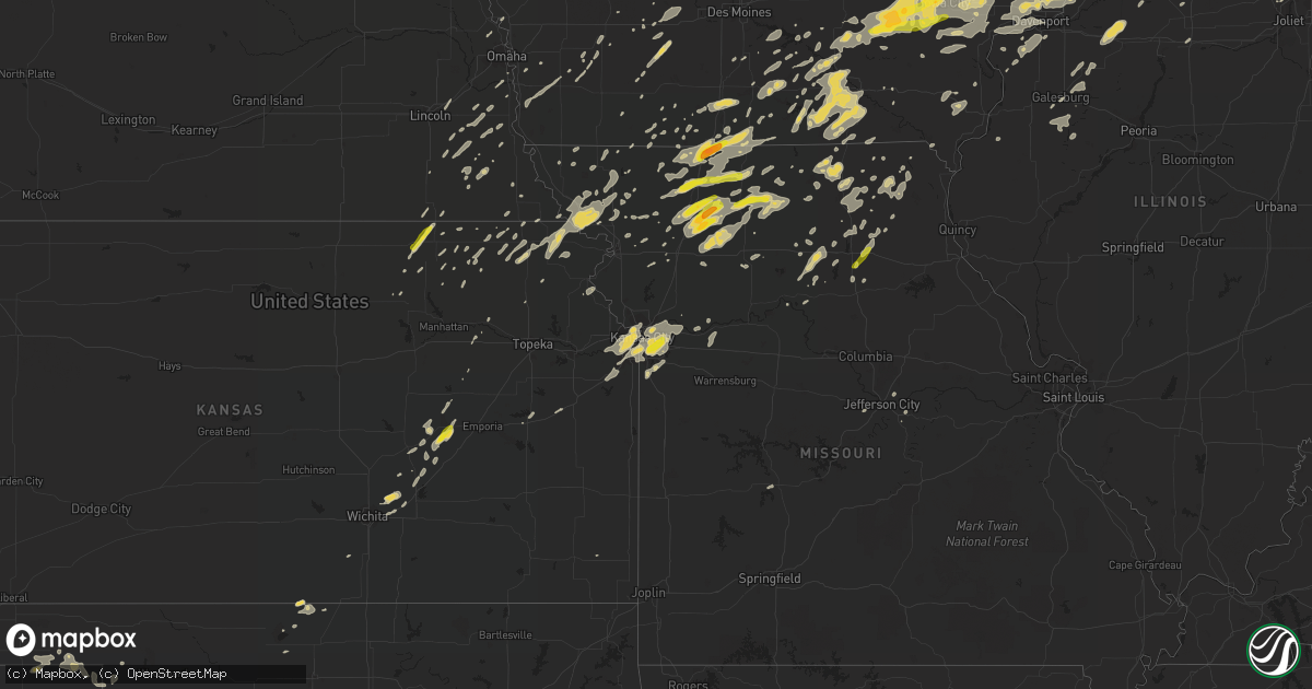 Hail map on August 28, 2018