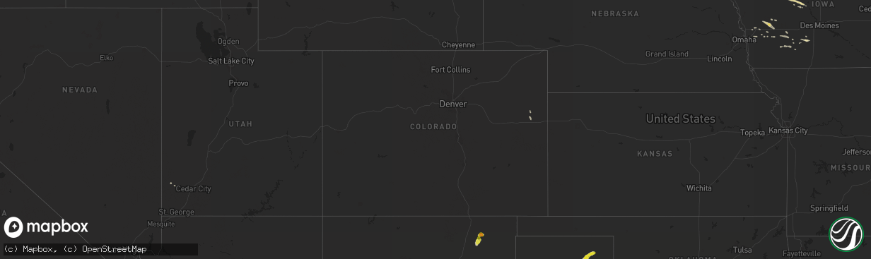 Hail map in Colorado on August 28, 2019