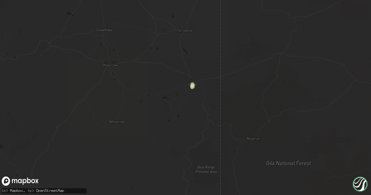 Hail map in Eagar, AZ on August 28, 2019