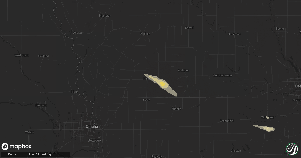 Hail map in Harlan, IA on August 28, 2019