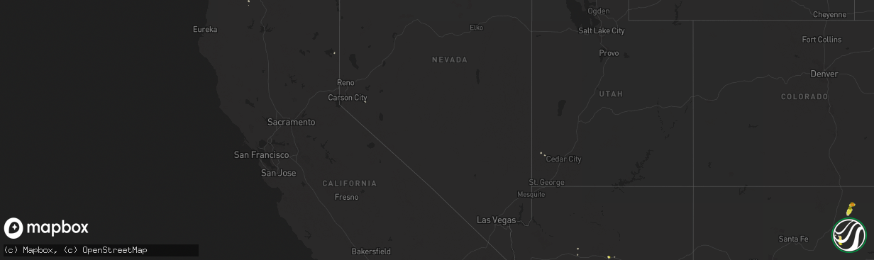 Hail map in Nevada on August 28, 2019