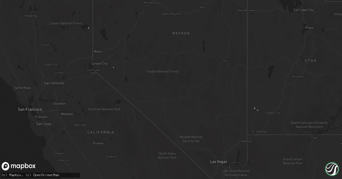 Hail map in Nevada on August 28, 2019