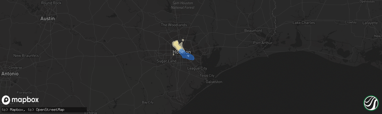 Hail map in Pasadena, TX on August 28, 2019