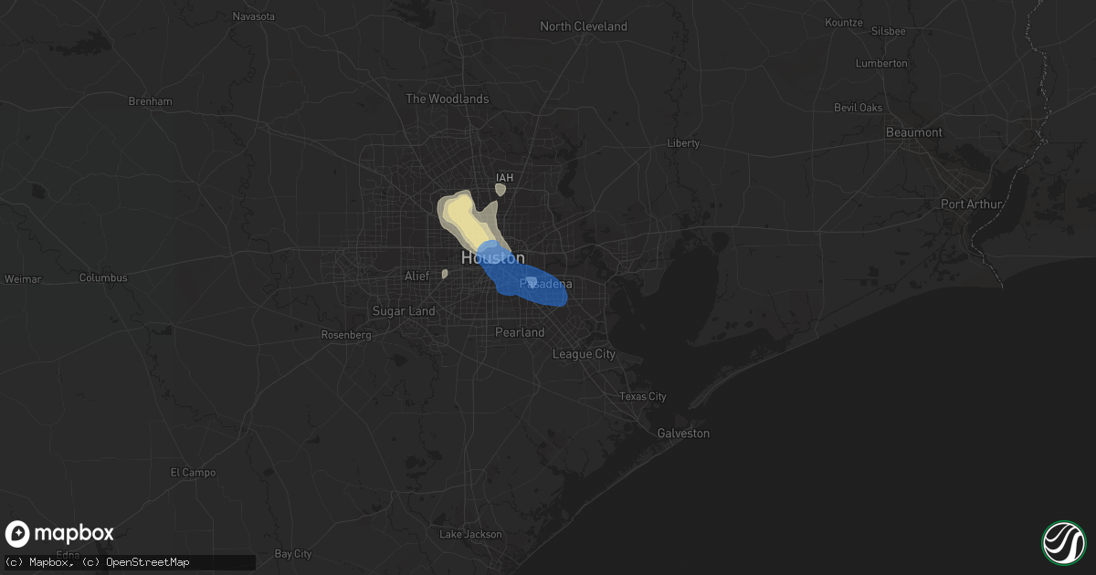 Hail map in Pasadena, TX on August 28, 2019