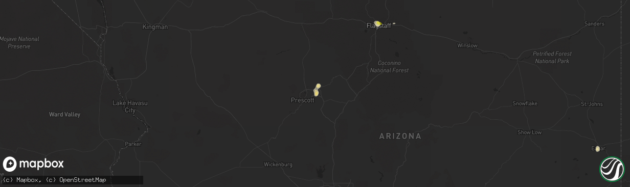 Hail map in Prescott Valley, AZ on August 28, 2019