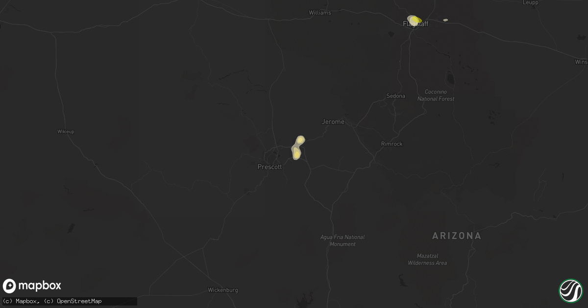 Hail map in Prescott Valley, AZ on August 28, 2019