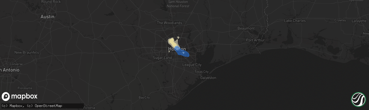 Hail map in South Houston, TX on August 28, 2019